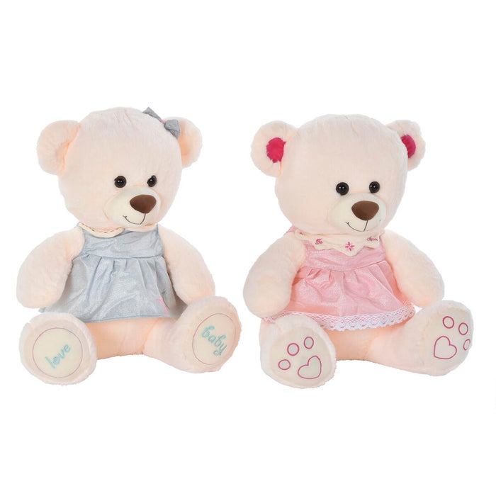 Плюшено Мече DKD Home Decor Бежов Розов Зелен Детски 20 x 20 x 50 cm Мечка (2 броя)