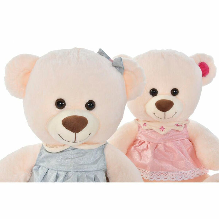 Плюшено Мече DKD Home Decor Бежов Розов Зелен Детски 20 x 20 x 50 cm Мечка (2 броя)
