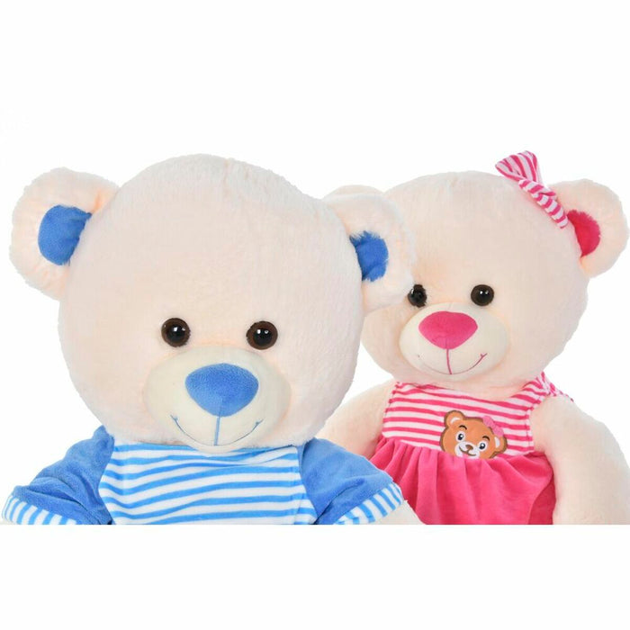 Плюшено Мече DKD Home Decor Бежов Син Розов Детски Мечка 25 x 25 x 50 cm (2 броя)