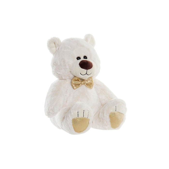 Плюшено Мече DKD Home Decor Папийонка Бял Златен Метал Детски Мечка 30 x 40 cm 30 x 30 x 36 cm