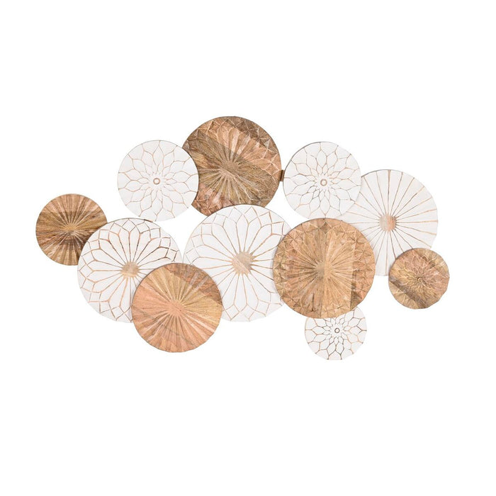 Декорация за стена DKD Home Decor Кафяв Бял Дърво манго (100 x 3 x 62 cm)