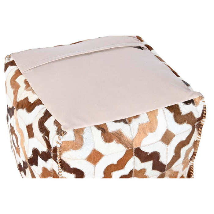 Пуф DKD Home Decor Бял Кафяв 45 x 45 x 40 cm