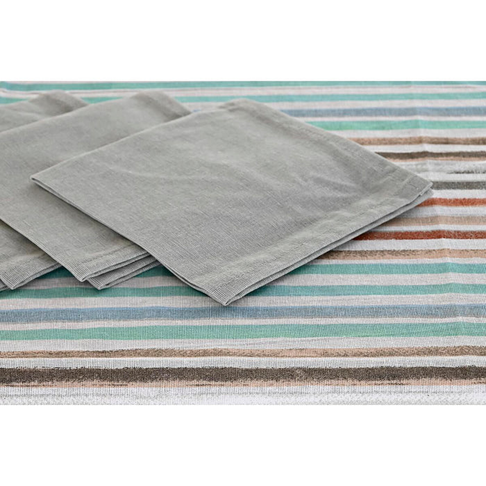 Покривка за маса и салфетки DKD Home Decor 2 броя 150 x 150 x 0,5 cm Сив Небесно синьо