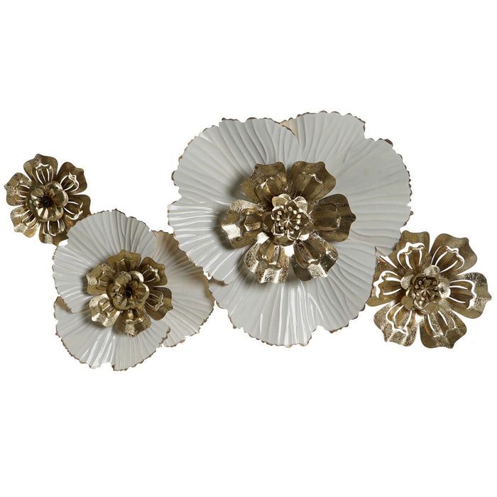 Декорация за стена DKD Home Decor 93 x 8,3 x 54 cm Златен Бял Lilled