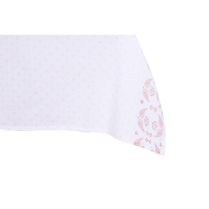 Покривка за маса и салфетки DKD Home Decor 150 x 250 x 0,5 cm Розов Бял (2 броя)