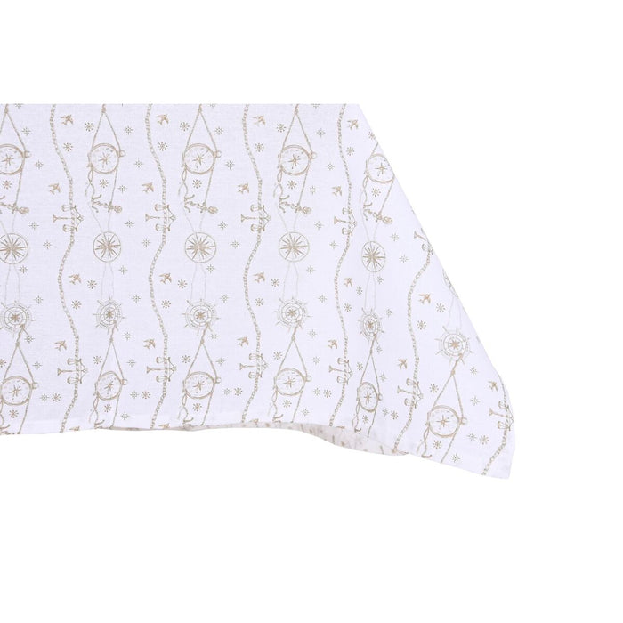Покривка за маса и салфетки DKD Home Decor 150 x 250 x 0,5 cm Син Кафяв Бял (2 броя)