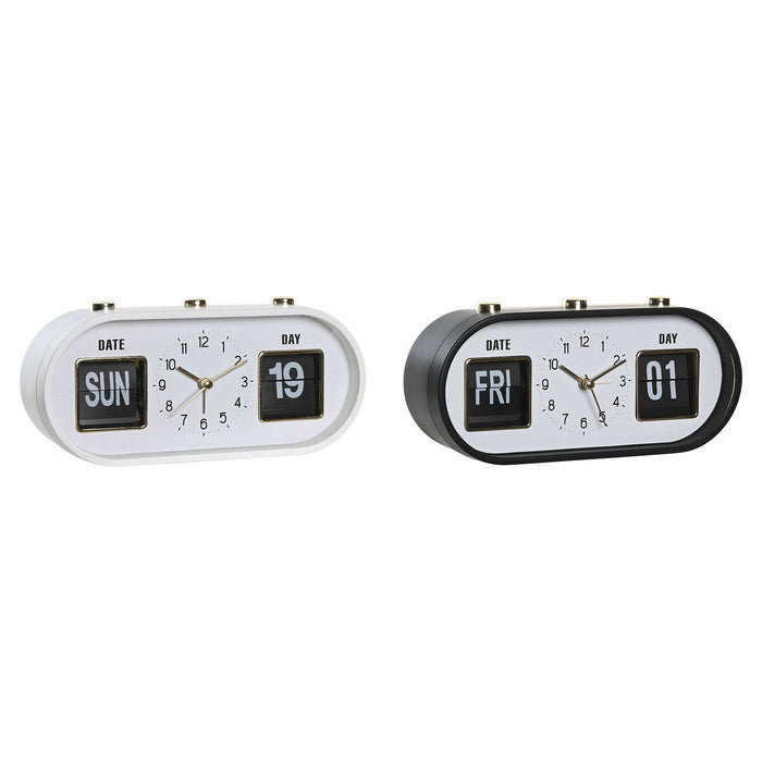 Будилник DKD Home Decor Бял Черен PVC 20 x 6 x 9,5 cm (2 броя)