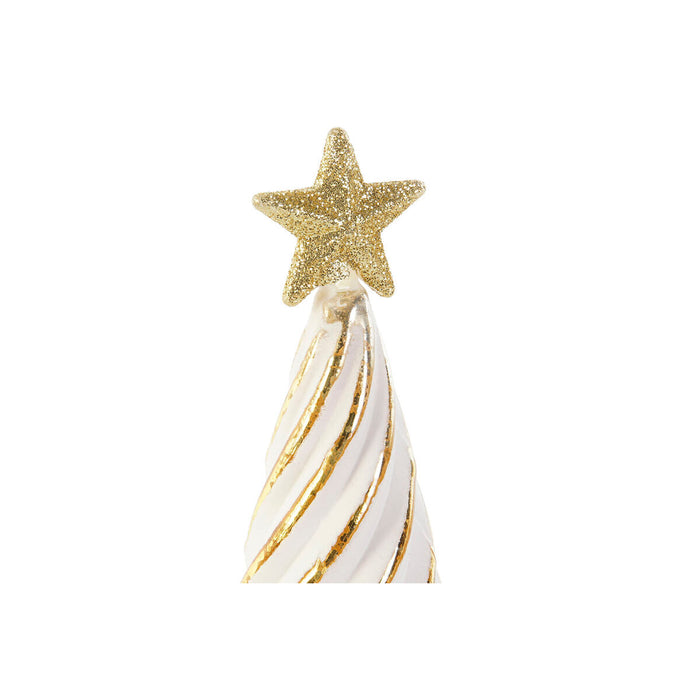 Коледна Украса DKD Home Decor Бял Златен 9 x 9 x 25 cm (2 броя)
