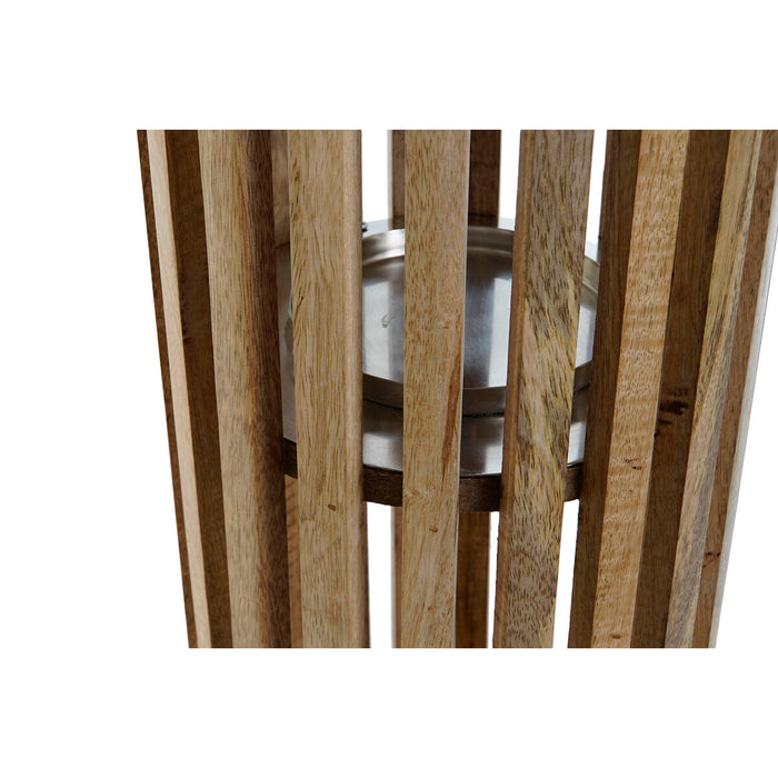 Поставка за свещ DKD Home Decor Кафяв Сребрист Естествен Кристал Дърво манго 20 x 20 x 74 cm