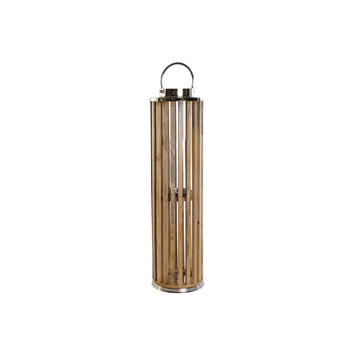 Поставка за свещ DKD Home Decor Кафяв Сребрист Естествен Кристал Дърво манго 20 x 20 x 74 cm