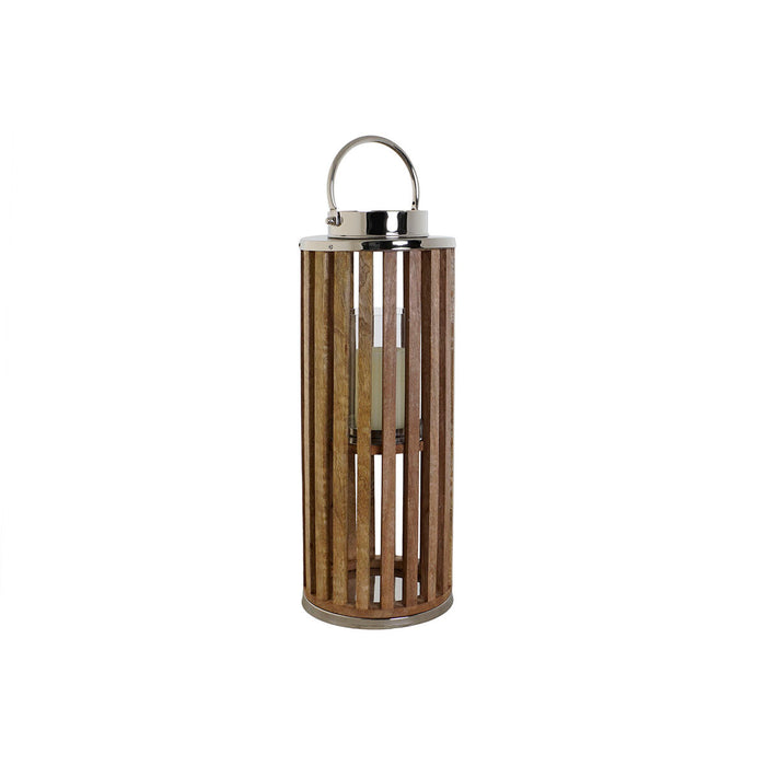 Поставка за свещ DKD Home Decor Кафяв Сребрист Естествен Кристал Дърво манго 20 x 20 x 50 cm