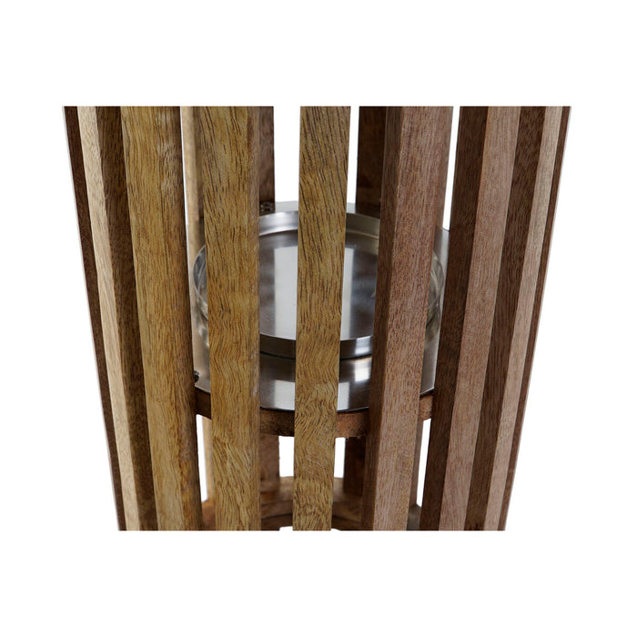 Поставка за свещ DKD Home Decor Кафяв Сребрист Естествен Кристал Дърво манго 20 x 20 x 50 cm