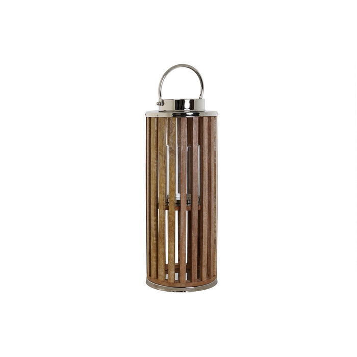 Поставка за свещ DKD Home Decor Кафяв Сребрист Естествен Кристал Дърво манго 20 x 20 x 50 cm