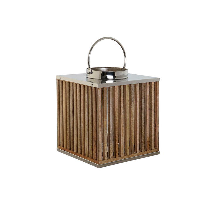 Поставка за свещ DKD Home Decor Кафяв Сребрист Естествен Кристал Дърво манго 31 x 31 x 35 cm