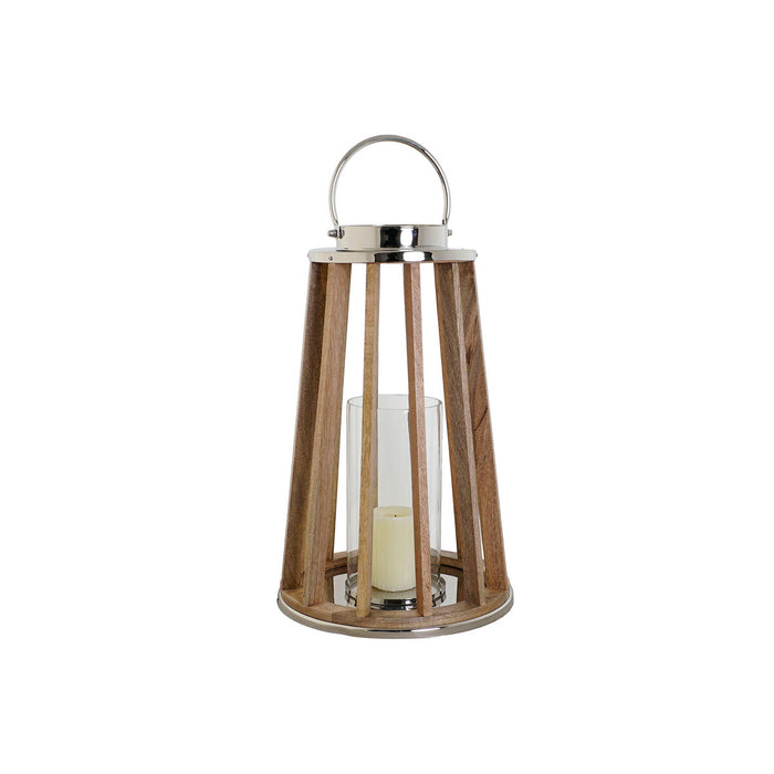 Поставка за свещ DKD Home Decor Кафяв Сребрист Естествен Кристал Дърво манго 32 x 32 x 51 cm