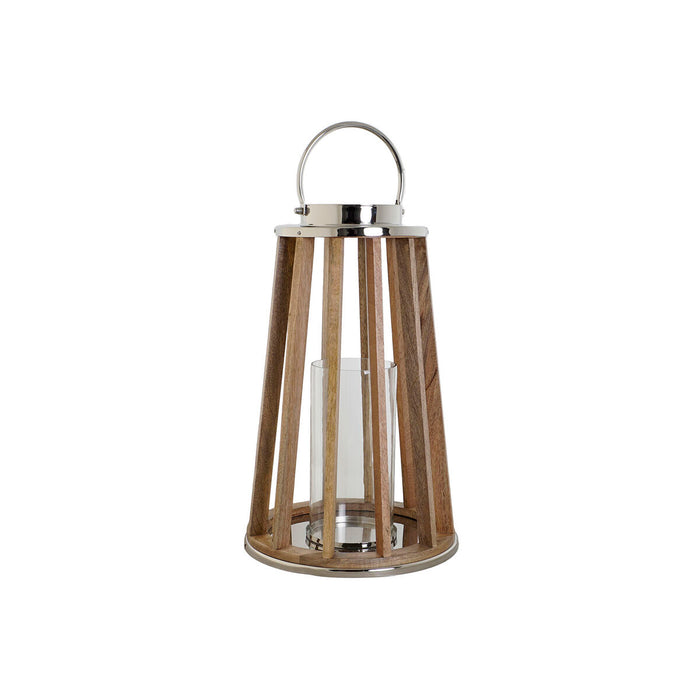 Поставка за свещ DKD Home Decor Кафяв Сребрист Естествен Кристал Дърво манго 32 x 32 x 51 cm