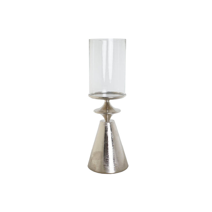 Поставка за свещ DKD Home Decor Сребрист Алуминий Кристал 24 x 24 x 73 cm