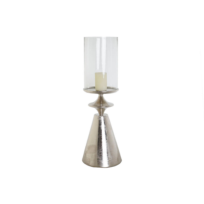 Поставка за свещ DKD Home Decor Сребрист Алуминий Кристал 24 x 24 x 73 cm