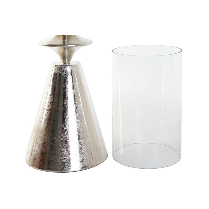 Поставка за свещ DKD Home Decor Сребрист Алуминий Кристал 24 x 24 x 73 cm