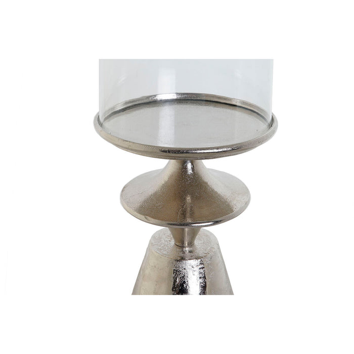Поставка за свещ DKD Home Decor Сребрист Алуминий Кристал 21 x 21 x 66 cm