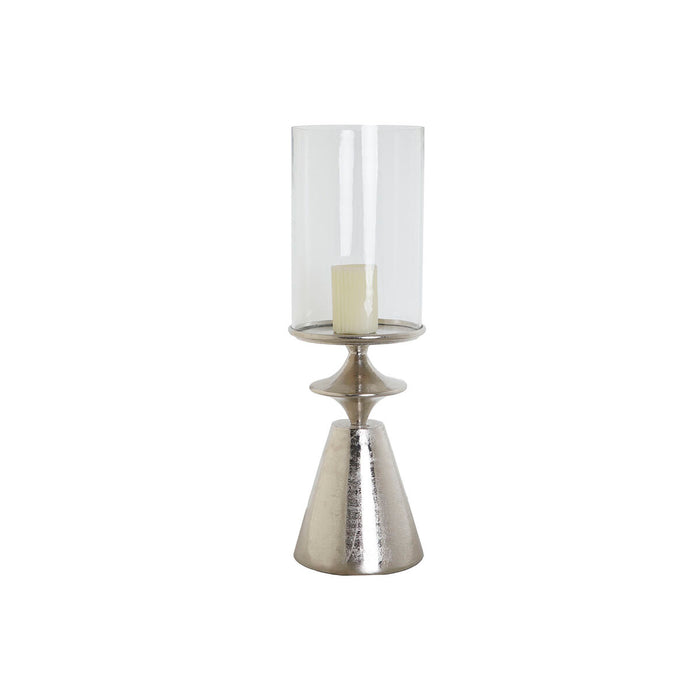 Поставка за свещ DKD Home Decor Сребрист Алуминий Кристал 21 x 21 x 66 cm