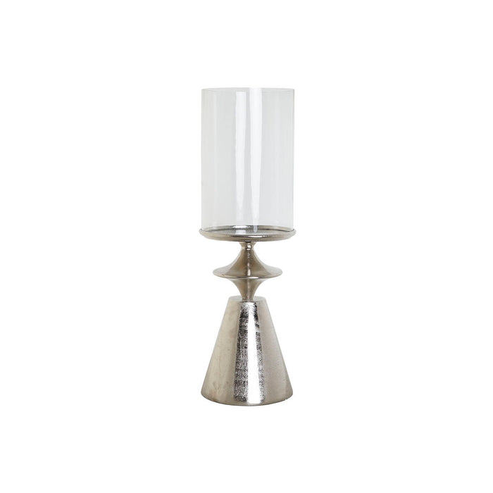Поставка за свещ DKD Home Decor Сребрист Алуминий Кристал 21 x 21 x 66 cm