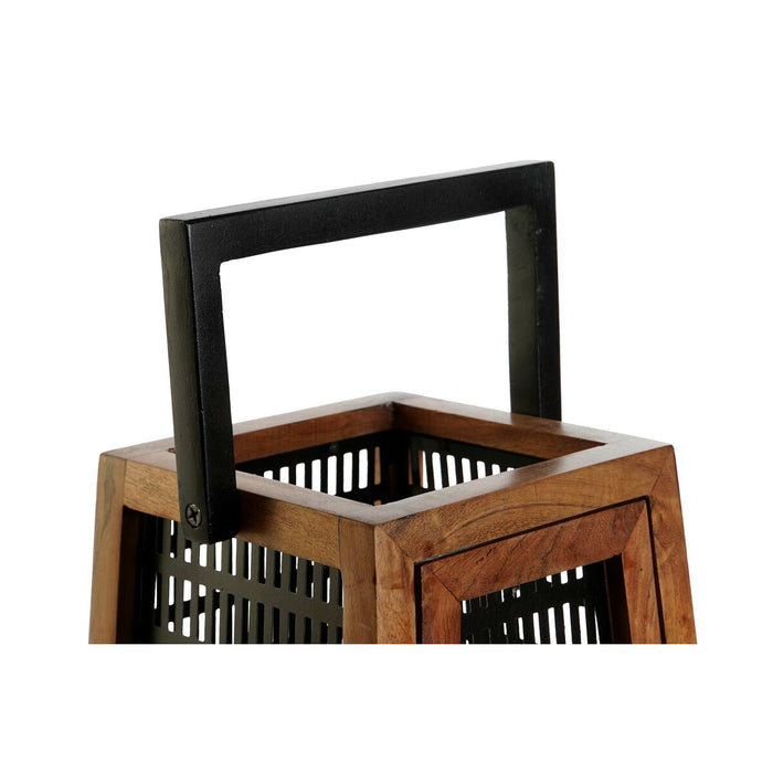 Поставка за свещ DKD Home Decor Черен Естествен Метал Дърво манго 20 x 20 x 38 cm