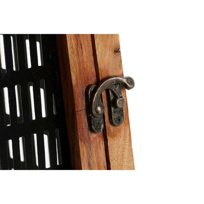 Поставка за свещ DKD Home Decor Черен Естествен Метал Дърво манго 20 x 20 x 38 cm