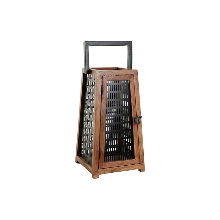 Поставка за свещ DKD Home Decor Черен Естествен Метал Дърво манго 20 x 20 x 38 cm