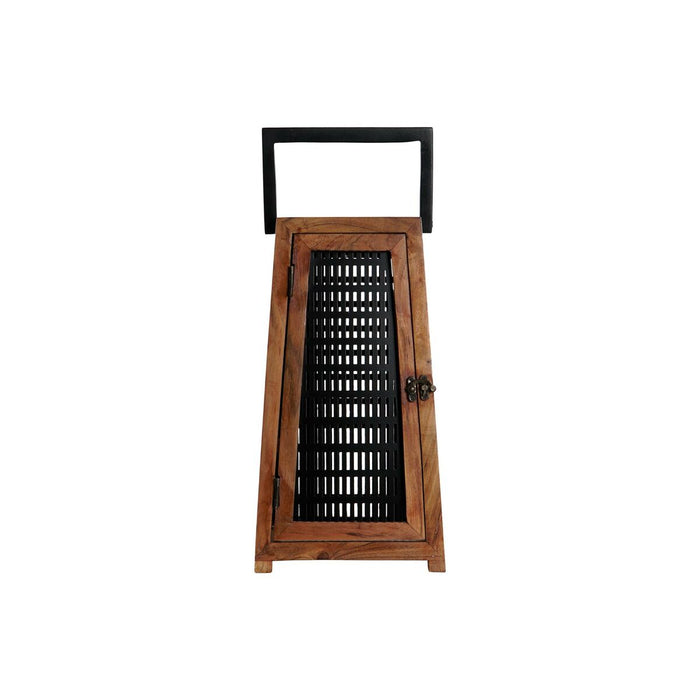 Поставка за свещ DKD Home Decor Черен Естествен Метал Дърво манго 20 x 20 x 38 cm