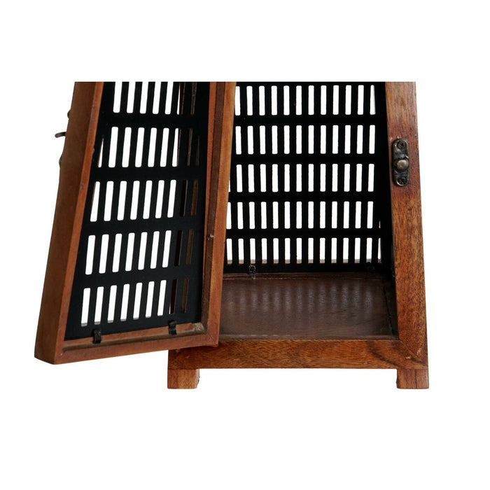Поставка за свещ DKD Home Decor Черен Естествен Метал Дърво манго 15 x 15 x 26 cm