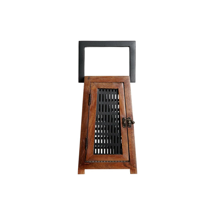 Поставка за свещ DKD Home Decor Черен Естествен Метал Дърво манго 15 x 15 x 26 cm