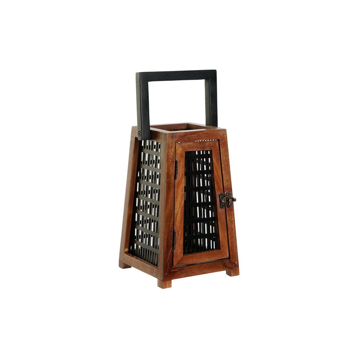 Поставка за свещ DKD Home Decor Черен Естествен Метал Дърво манго 15 x 15 x 26 cm