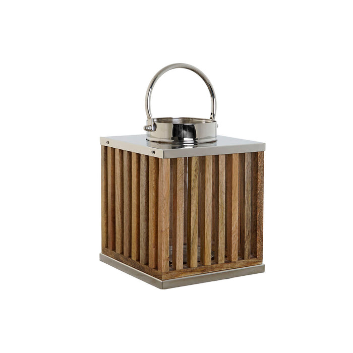 Поставка за свещ DKD Home Decor Кафяв Естествен Кристал Дърво манго 21 x 21 x 25 cm (2 Части)