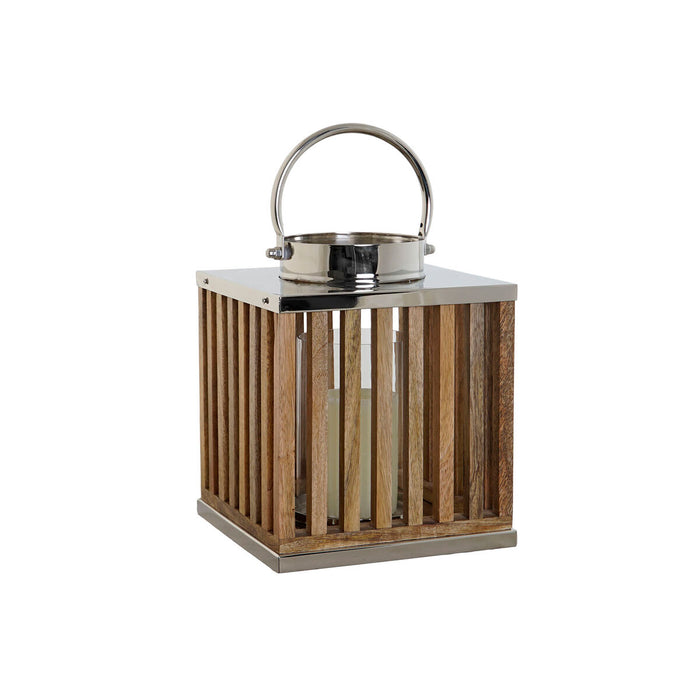 Поставка за свещ DKD Home Decor Кафяв Естествен Кристал Дърво манго 21 x 21 x 25 cm (2 Части)