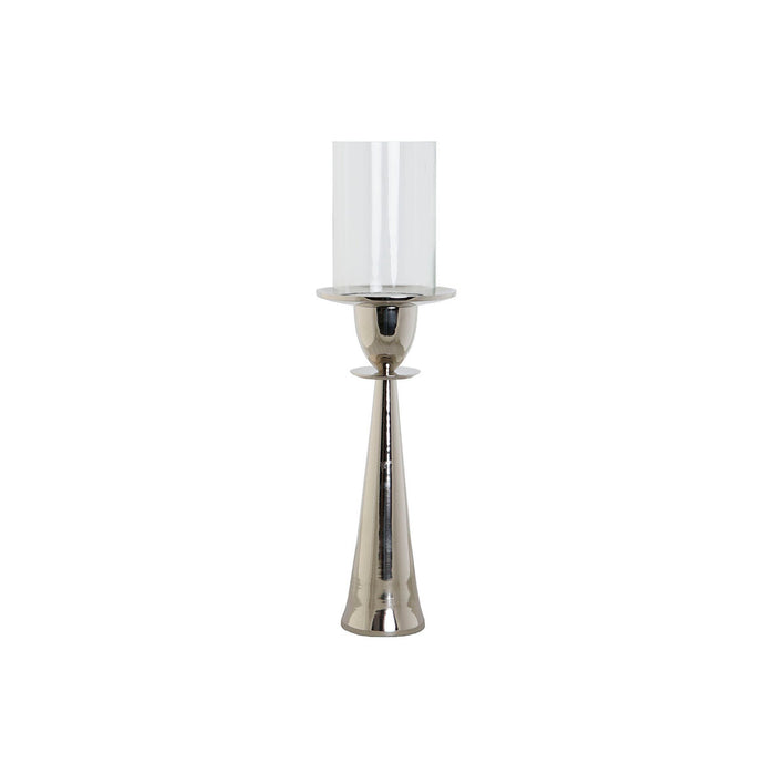 Поставка за свещ DKD Home Decor Сребрист Алуминий Кристал 14 x 14 x 48 cm