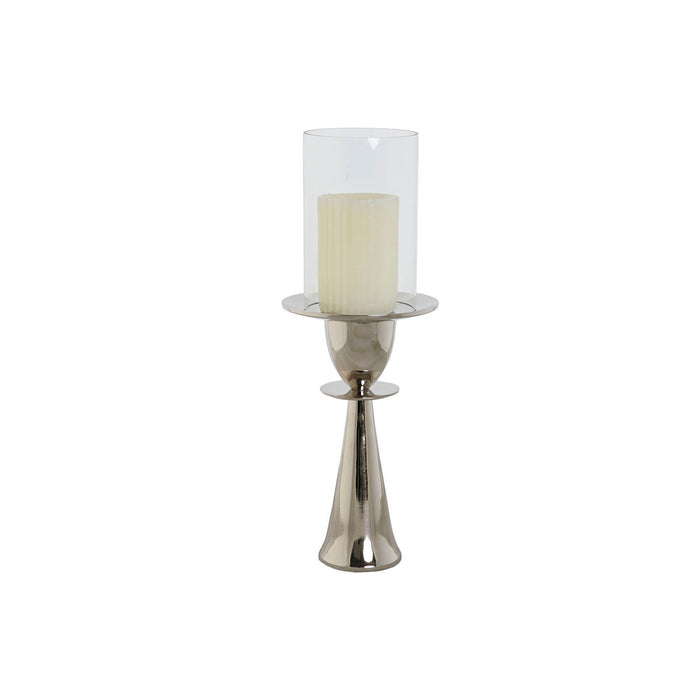 Поставка за свещ DKD Home Decor Сребрист Алуминий Кристал 14 x 14 x 38 cm