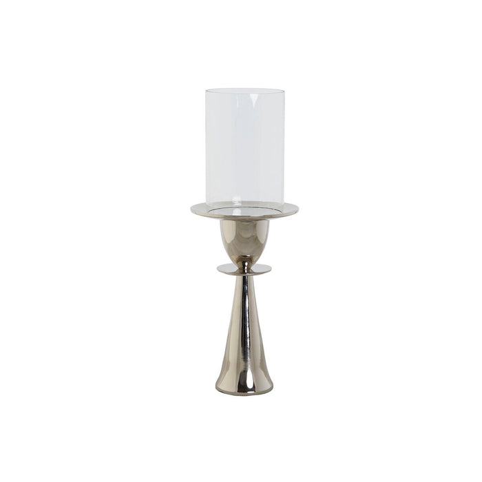 Поставка за свещ DKD Home Decor Сребрист Алуминий Кристал 14 x 14 x 38 cm