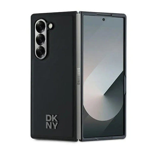DKNY Magsafe Plain Leather Metal Stack Logo Case за Samsung