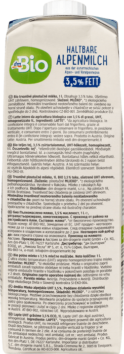 Био алпийско мляко 3,5%, 1 l