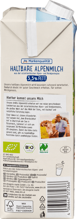 Био алпийско мляко 3,5%, 1 l