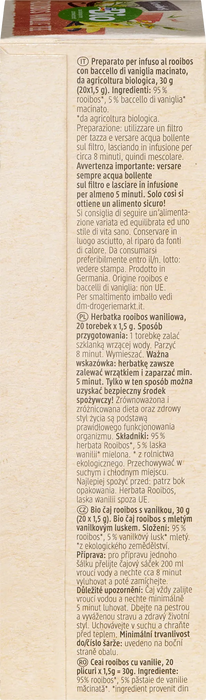 Био чай Ройбос с ванилия, 30 g