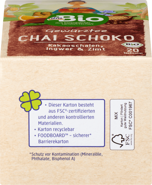 Био чай с подправки и какаови люспи (20x2g), 40 g