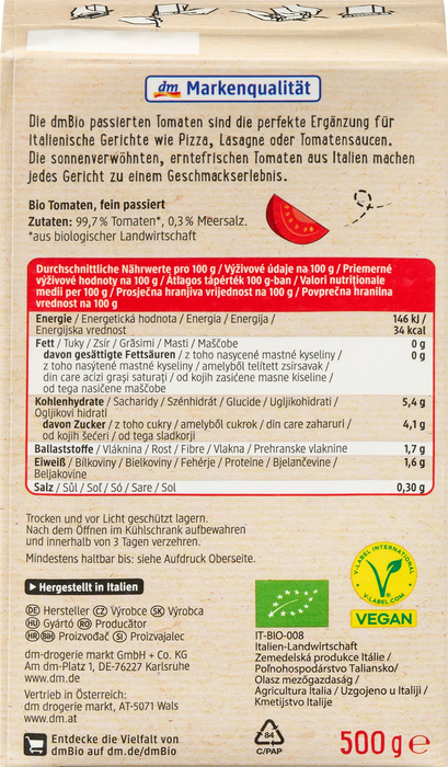 Био Домати, фино пасирани, 500 g