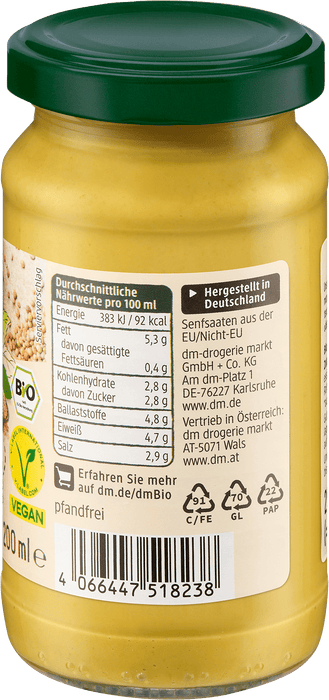 Био горчица - средно пикантна, 200 ml