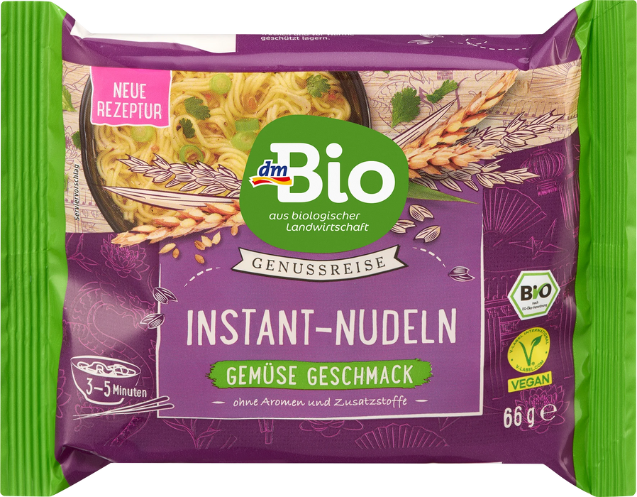 Био инстантни веган нудли с вкус на зеленчуци, 66 g