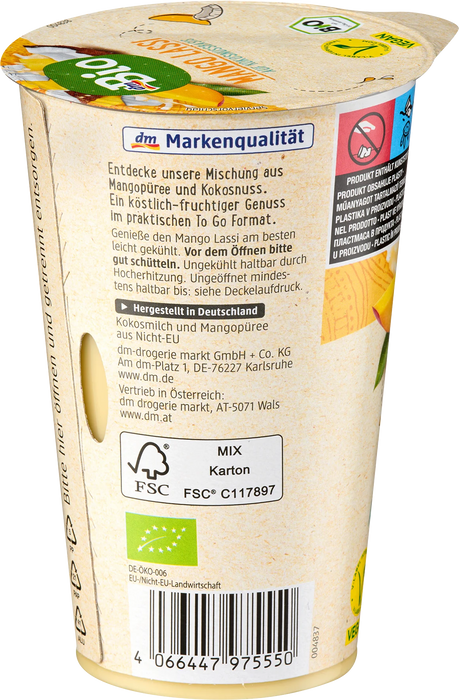 Био Кокосова напитка Mango Lassi, 230 ml