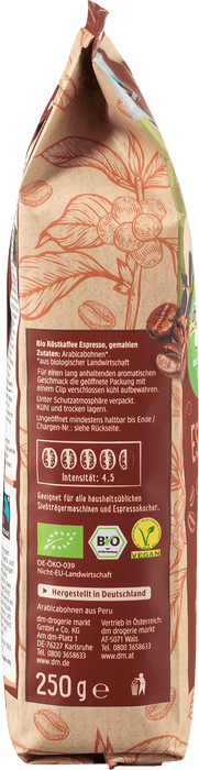 Био мляно кафе Espresso de Peru, 250 g