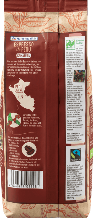 Био мляно кафе Espresso de Peru, 250 g