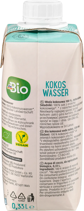 Био натурална кокосова вода, 0,33 l